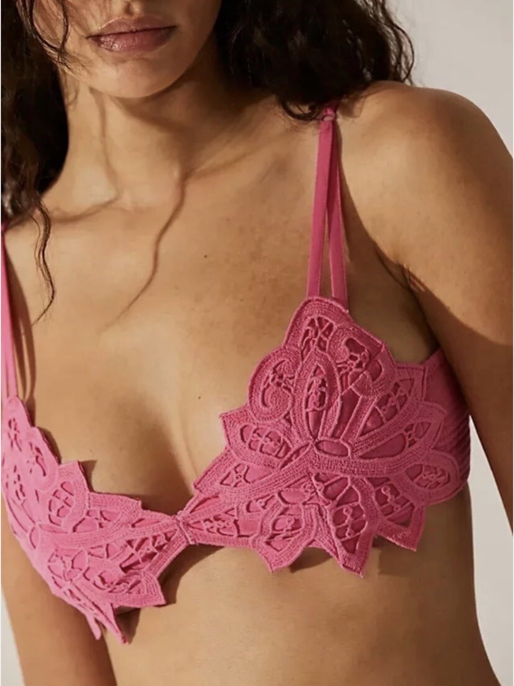 NWOT FREE PEOPLE pink Bali soleil bralette